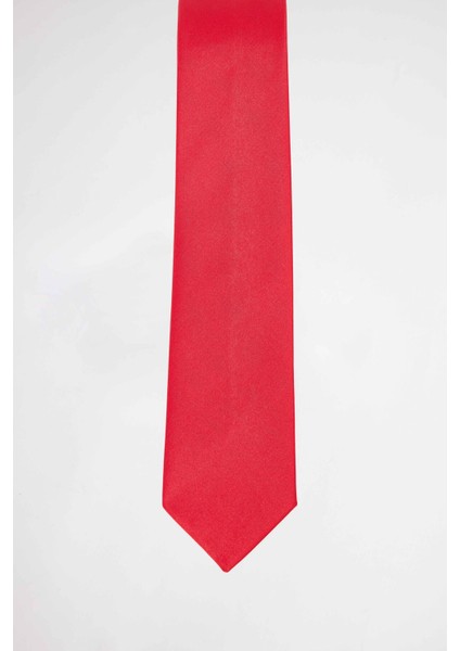 5'li Paket Düz İnce Lacivert-Siyah-Kırmızı Erkek Kravat