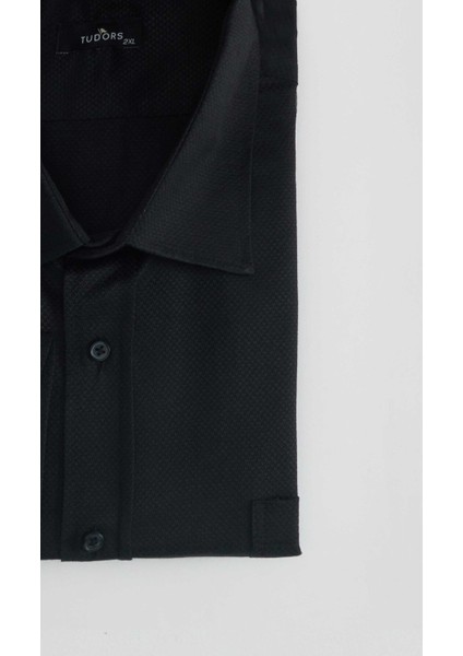 Büyük Beden Kolay Ütü Kravatlık Armürlü Pamuklu Erkek Gömlek modelleri