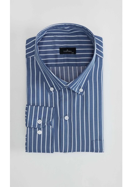Erkek Big Size Büyük Beden Çizgili Gömlek
