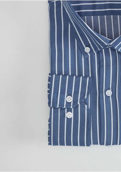 Erkek Big Size Büyük Beden Çizgili Gömlek modelleri