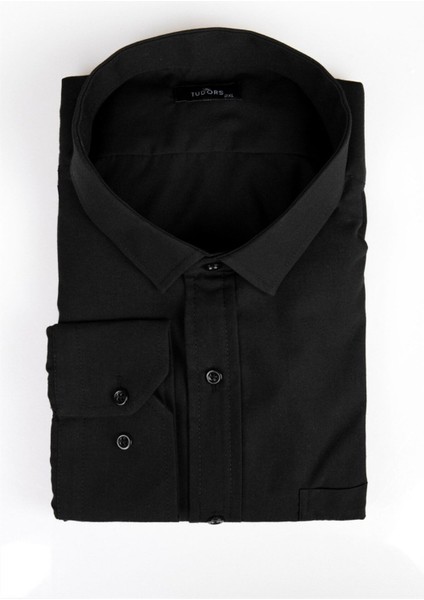Büyük Beden Uzun Kollu Kolay Ütü Düz Erkek Siyah Gömlek fiyatları
