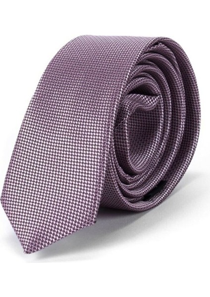 Ince Kendinden Desenli Erkek Kravat