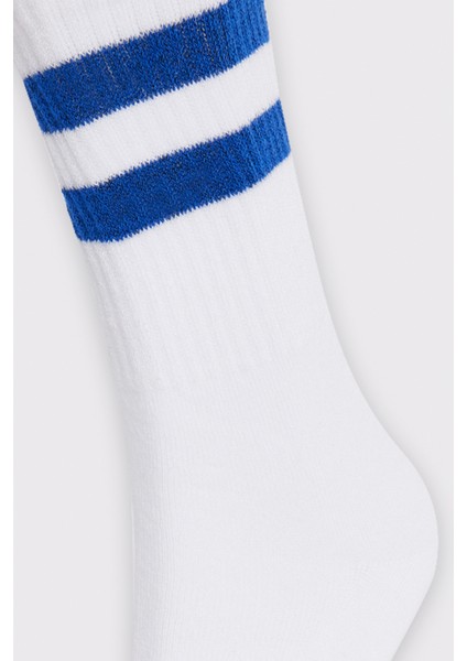 Unisex Çizgili Kolej Beyaz Tenis Çorabı fiyatları