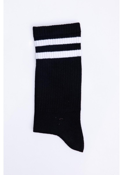 Unisex Çizgili Siyah Kolej Tenis Çorabı modelleri