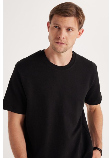 Relax Fit Rahat Kesim %100 Pamuk Hafif Kalın Özel Tasarım Erkek Siyah Şortlu Eşofman Takım