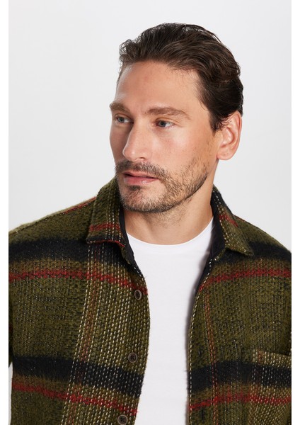 Erkek Relax Fit Rahat Kesim Tek Cepli Kareli Kışlık Oduncu Gömlek fiyatları