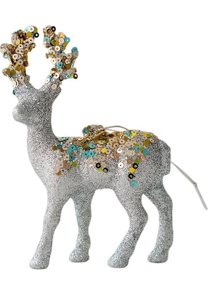 Ren Geyiği Figürleri Glitter Akın Yılbaşı Dekoru Masaüstü Tatil Heykel Koleksiyoncular Için Fotoğraf Homeliving B (Yurt Dışından)