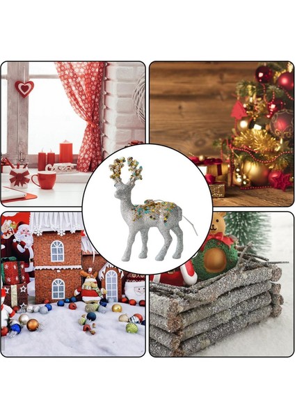 Ren Geyiği Figürleri Glitter Akın Yılbaşı Dekoru Masaüstü Tatil Heykel Koleksiyoncular Için Fotoğraf Homeliving B (Yurt Dışından) indirimleri