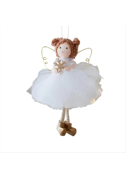 Noel Ağacı Melek Kız Süs Tül Etek Mevsimlik Dekor Oturma Odası Için Noel Altın Kanat Süsler C (Yurt Dışından)