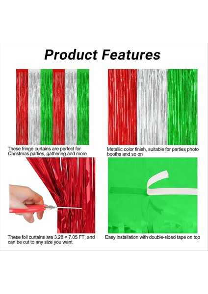 12 Paket Noel Partisi Zemin 78 74X39 37 Inç Folyo Flama Saçak Perde Flama Asılı Yılbaşı Dekoru (Yurt Dışından) fırsatları