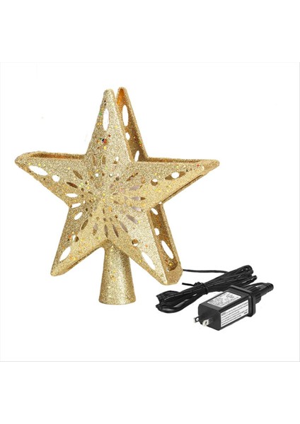 Dahili LED Kar Tanesi Projektör Işıkları ile Noel Yıldız Ağaçları Topper Pentagram Ağacı Topper Abd Tak (Yurt Dışından)