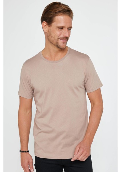 Unisex 5'li Paket Siyah-Beyaz-Haki-Bordo-Vizon Slim Fit Dar Kesim %100 Pamuk Bisiklet Yaka Tişört indirimleri