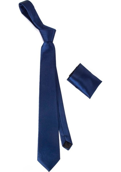 Klasik Mendilli Lacivert Erkek Kravat fiyatları