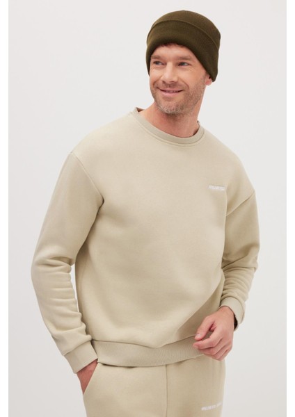 Erkek Relax Fit Pamuklu 3 İplik Yumuşak Dokulu İçi Polarlı Bisiklet Yaka Taş Eşofman Takımı fiyatları