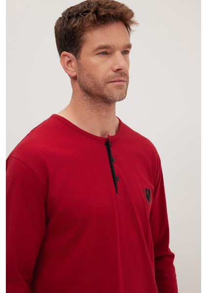 Erkek Standart Fit Normal Kesim %100 Pamuk Bisiklet Yaka Beli Lastikli Siyah Pijama Takımı fiyatları