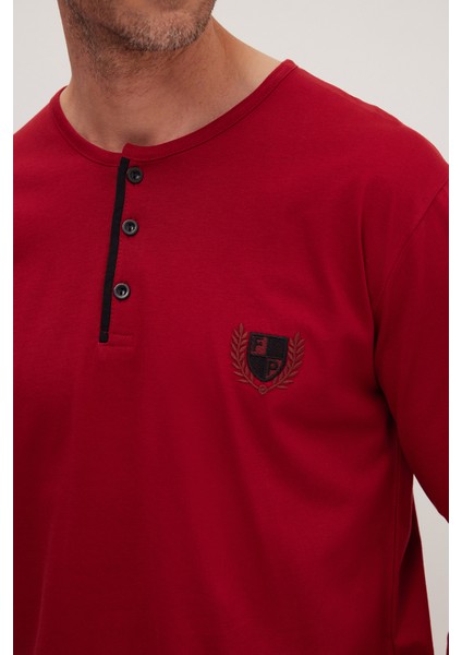 Erkek Standart Fit Normal Kesim %100 Pamuk Bisiklet Yaka Beli Lastikli Siyah Pijama Takımı modelleri