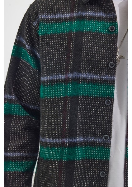 Erkek Relax Fit Rahat Kesim Tek Cepli Kareli Kışlık Oduncu Gömlek modelleri