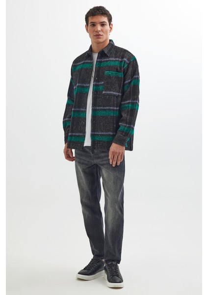 Erkek Relax Fit Rahat Kesim Tek Cepli Kareli Kışlık Oduncu Gömlek fırsatları