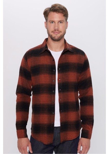 Erkek Slim Fit Dar Kesim Oduncu Kareli Kışlık Gömlek fiyatları