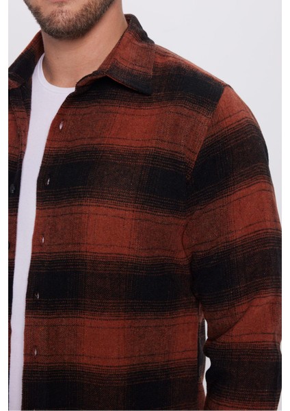 Erkek Slim Fit Dar Kesim Oduncu Kareli Kışlık Gömlek fırsatları