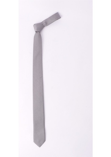 Kendinden Desenli Düz Erkek Gri Kravat modelleri