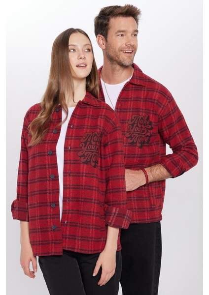 Relax Fit Uzun Kollu Kareli Baskılı Fleto Cep Salaş Kışlık Oduncu Kırmızı-siyah Erkek Gömlek modelleri