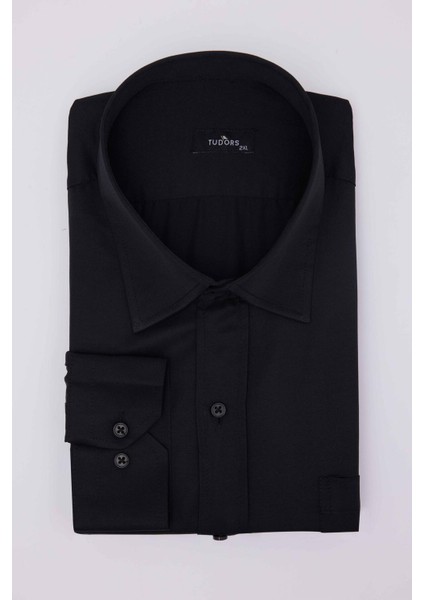 Büyük Beden Uzun Kollu Saten Erkek Siyah Gömlek fiyatları