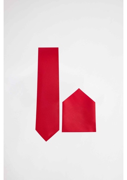 5'li Paket Düz Klasik Cep Mendilli Kırmızı Erkek Kravat modelleri