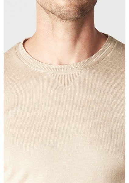 Erkek Standart Fit Normal Kesim Bisiklet Yaka Taş Triko Kazak modelleri