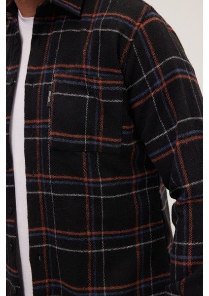 Erkek Slim Fit Dar Kesim Uzun Kollu Kareli Çift Cepli Kışlık Oduncu Gömlek indirimleri