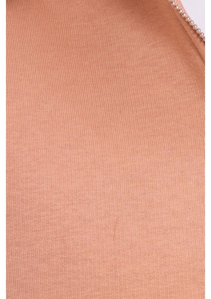 Kadın Relax Fit Rahat Kesim Pamuklu İçi Polarlı Yarım Fermuarlı Yavruağzı Dik Yaka Sweatshirt indirimleri