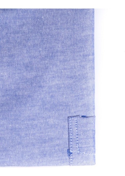 Erkek Big Size Büyük Beden Uzun Kollu Pamuklu Oxford Doku Tek Cepli Sax Mavi Düğmeli Yaka Gömlek fırsatları