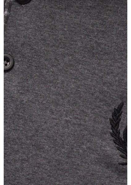 Erkek Regular Fit Pamuklu Düğmeli Yaka Beli Lastikli Desenli Gri Pijama Takımı