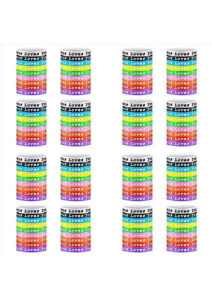 144 Adet Isa Seni Seviyor Silikon Bileklikler Renkli Kauçuk Bilezikler Hıristiyan Silikon Bileklikler Yetişkin Gençlik (Yurt Dışından)