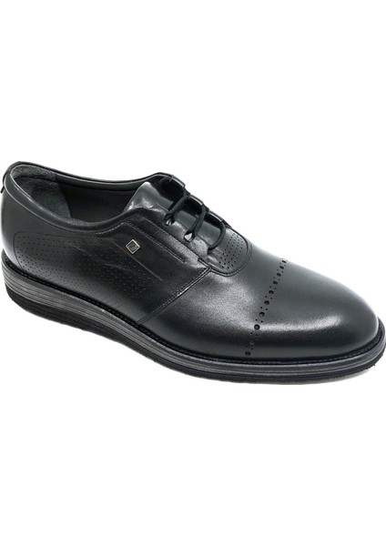 Siyah Hakiki Deri Bağcıklı Erkek Ayakkabı 1560 46