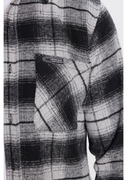 Erkek Slim Fit Dar Kesim Oduncu Tek Cepli Kareli Kışlık Gömlek fiyatları