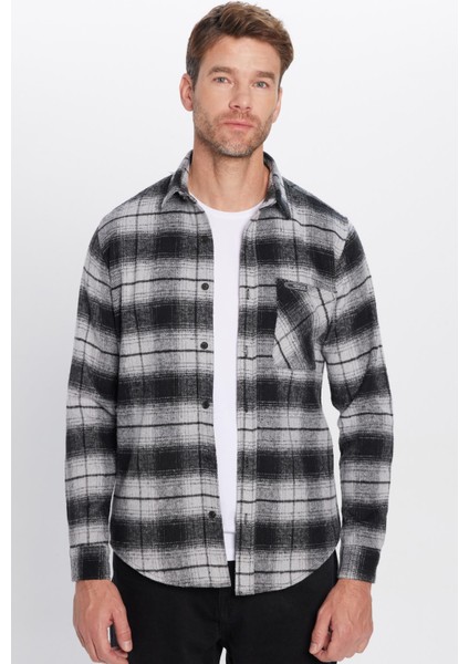 Erkek Slim Fit Dar Kesim Oduncu Tek Cepli Kareli Kışlık Gömlek modelleri