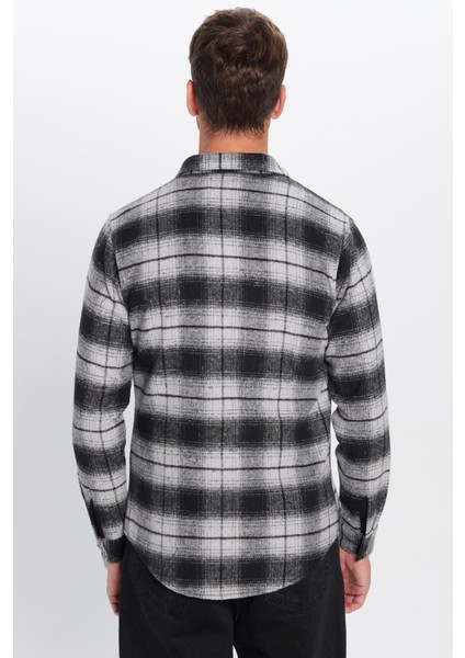 Erkek Slim Fit Dar Kesim Oduncu Tek Cepli Kareli Kışlık Gömlek indirimleri