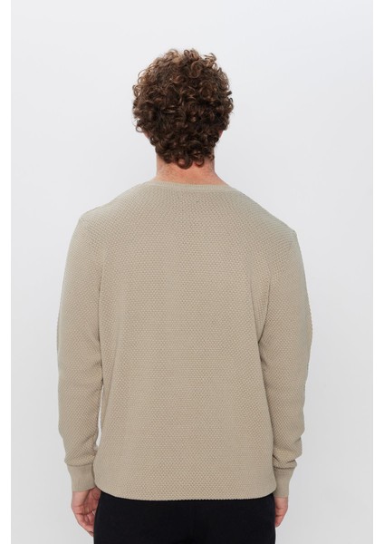 Slim Fit Bisiklet Yaka Petek Desenli Erkek Standart Fit Normal Kesim Kazak indirimleri