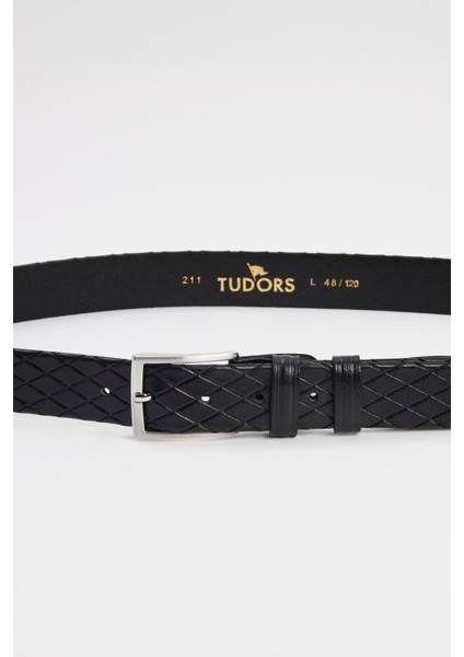 Erkek Deri 3,5 cm Desenli Klasik Siyah Kemer fiyatları