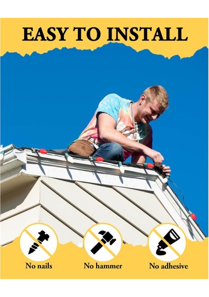 Dış Dize Işıkları Için 50 Adet Metal Noel Işık Klipleri - Xmas Mevsimsel Halat Için Hava Koşullarına Dayanıklı Oluk Klipleri (Yurt Dışından) fırsatları