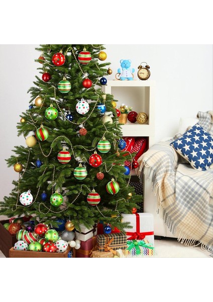 24 Pcs Noel Ağacı Top Süsleri 2.4 Inç Plastik Plastik Asma Süslemeleri Noel Dekoru (Yurt Dışından) indirimleri