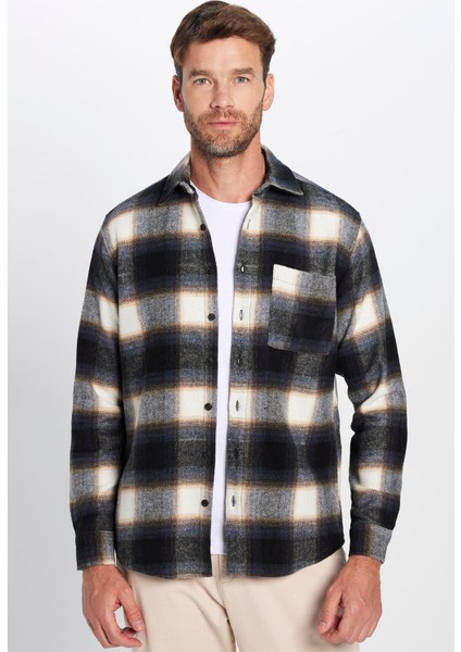 Erkek Regular Fit Klasik Kesim Oduncu Tek Cepli Kışlık Gömlek fırsatları