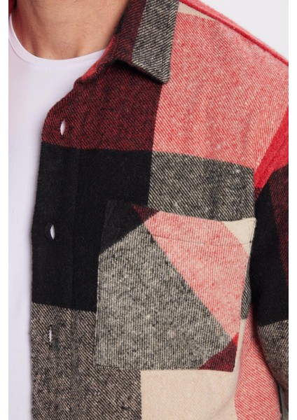 Erkek Relax Fit Rahat Kesim Tek Cepli Kareli Kışlık Oduncu Gömlek modelleri