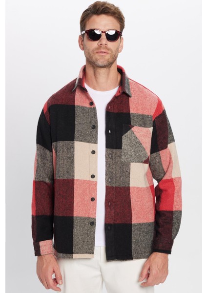 Erkek Relax Fit Rahat Kesim Tek Cepli Kareli Kışlık Oduncu Gömlek fırsatları