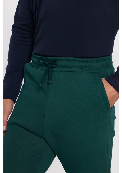 Unisex Relax Fit Rahat Kesim Şardonlu 3 Cepli Lastikli Jogger Paça Yeşil Eşofman Altı modelleri