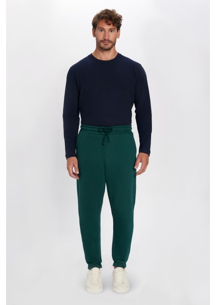 Unisex Relax Fit Rahat Kesim Şardonlu 3 Cepli Lastikli Jogger Paça Yeşil Eşofman Altı fırsatları