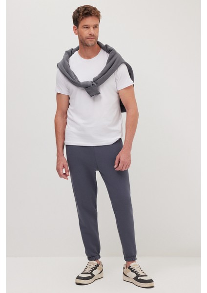 Unisex Relax Fit Rahat Kesim Şardonlu 3 Cepli Lastikli Jogger Paça Gri Eşofman Altı fiyatları