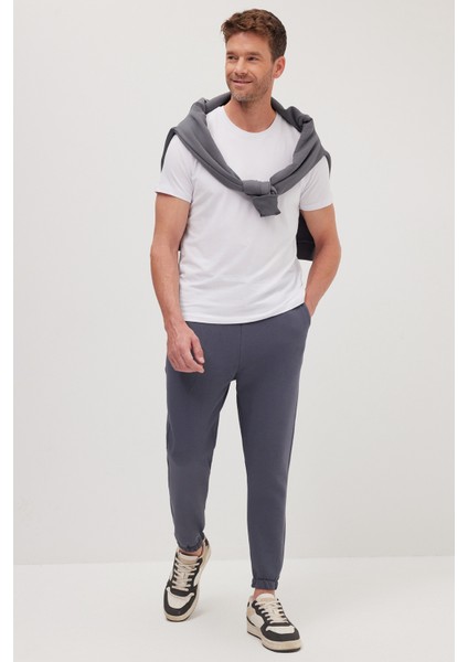 Unisex Relax Fit Rahat Kesim Şardonlu 3 Cepli Lastikli Jogger Paça Gri Eşofman Altı fırsatları