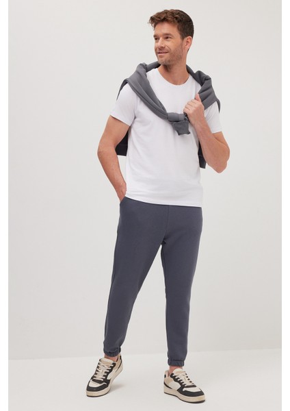Unisex Relax Fit Rahat Kesim Şardonlu 3 Cepli Lastikli Jogger Paça Gri Eşofman Altı indirimleri